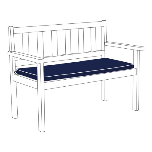 Navy seater garden bench - navy, 3